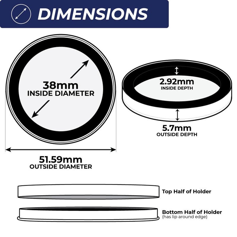 OnFireGuy Red Cap Tube & 20-Pack 38mm Black Ring Coin Holders for Silver Dollars | Protective Coin Cases for 1oz Silver Morgan Peace Eisenhower Dollars - Image 3